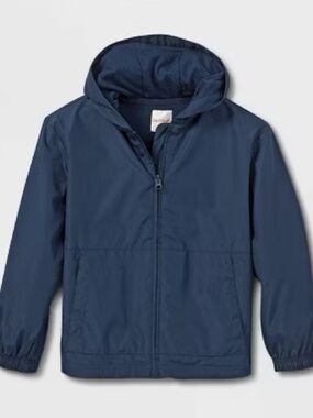 School Uniform Navy Blue Hooded Raincoat School Uniform - sz 8/10